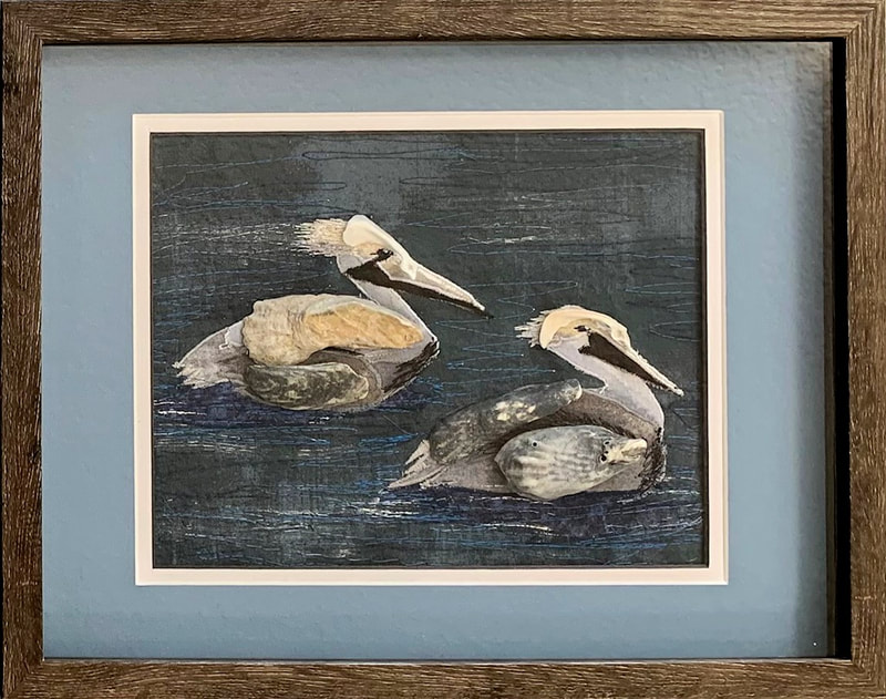 Framed pelican art