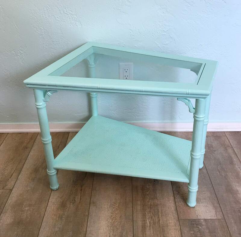 Mint colored end table.
