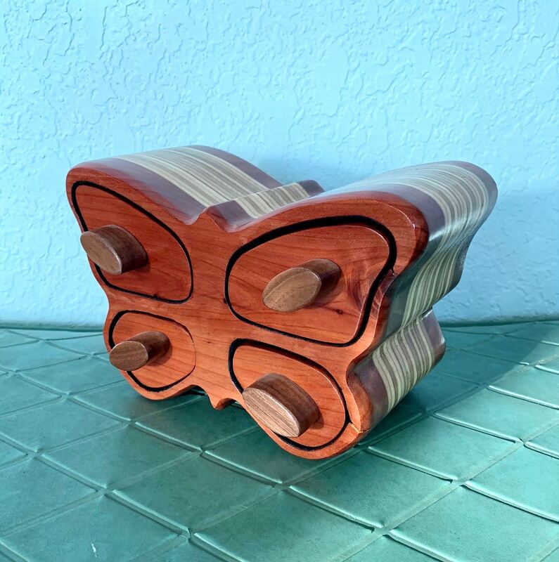 Handmade butterfly jewelry box.