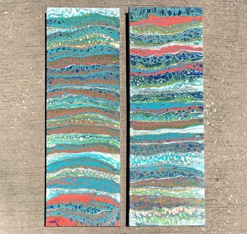 Acrylic pour paintings.