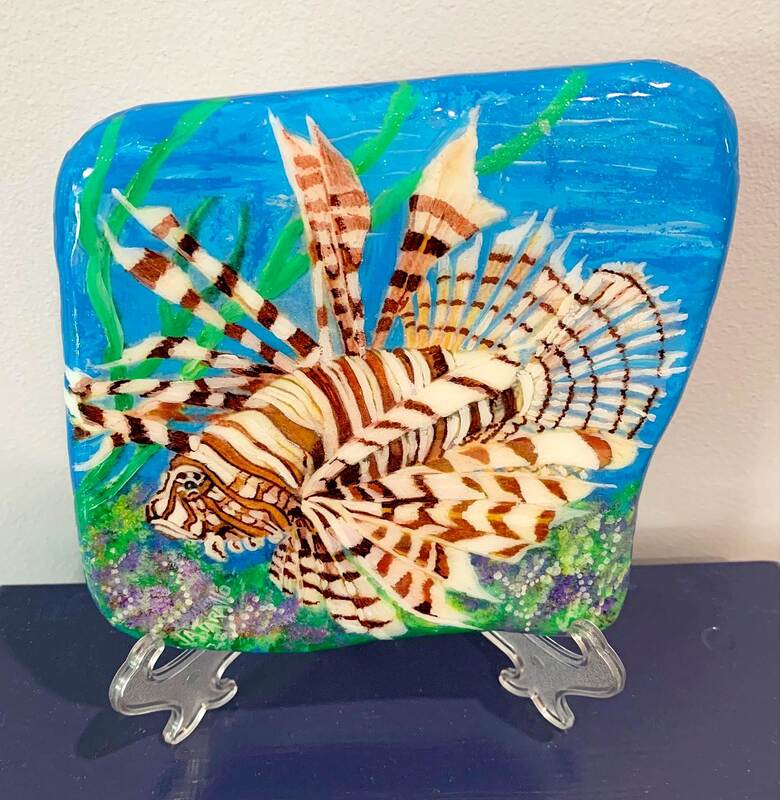 Lionfish shelf art