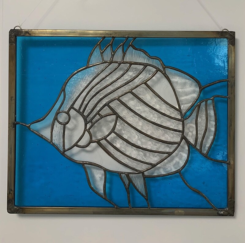 Fish stained glass.