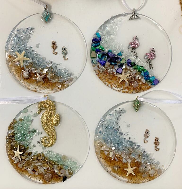 Seahorse resin ornament