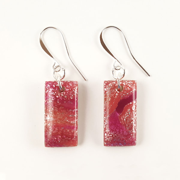 Handcrafted earrings from polymer clay.