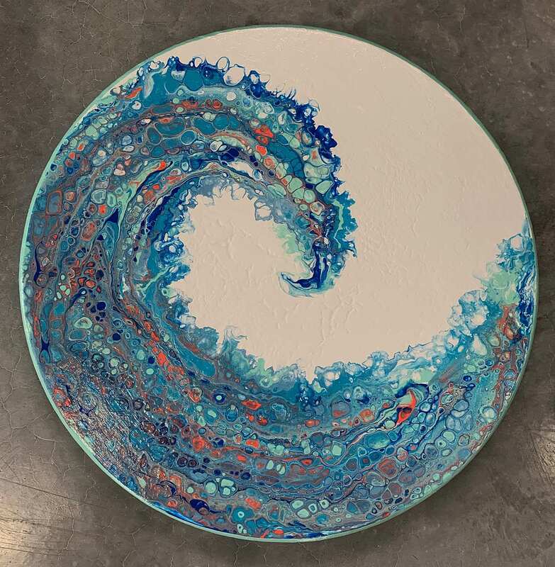 Wave swipe painting.