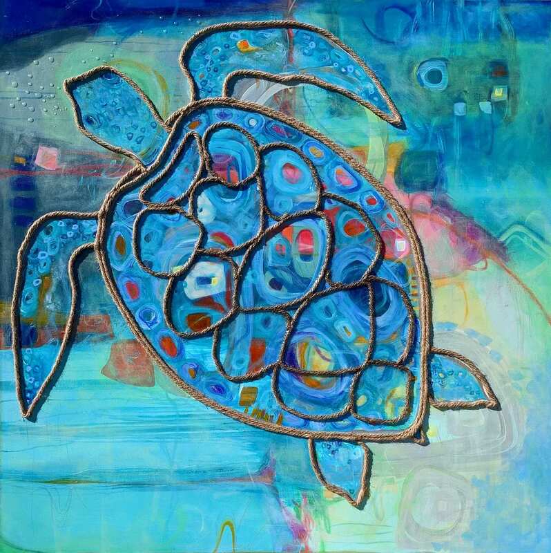 Large turtle painting.